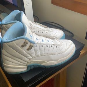 jordan 12s white and blue
